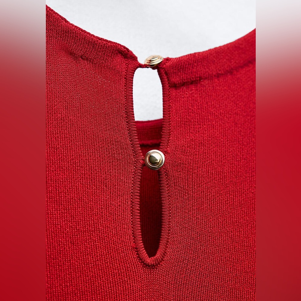 ZARA PLAIN KNIT MINI DRESS - Picture 7 of 11